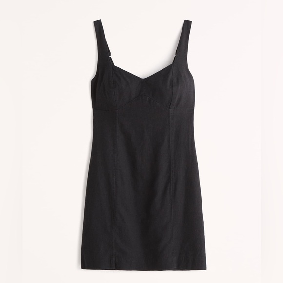 Abercrombie & Fitch Dresses & Skirts - Abercrombie & Fitch Corset Seamed Linen Blend Mini Dress size XL Black